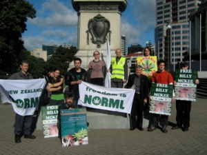 NORML White Flag rally with monument