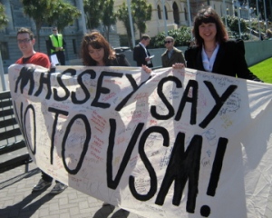M@WSA banner, signed by students